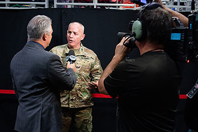 TACOM Chief of Staff speaks to the press